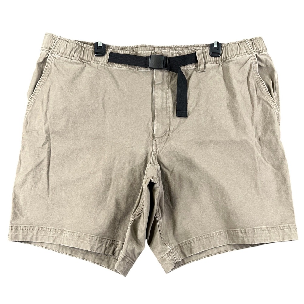Duluth Trading Co Belted Shorts Men XL Khaki Stretch Hiking Outdoor Work
